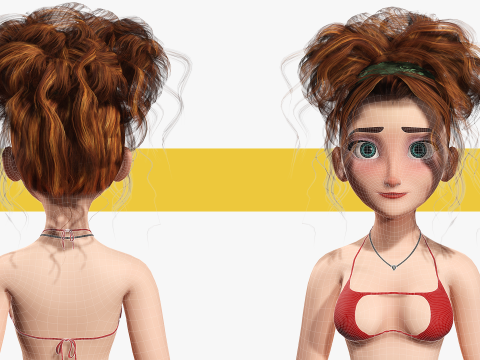 Woman Bikini Rigged Character 3D Model