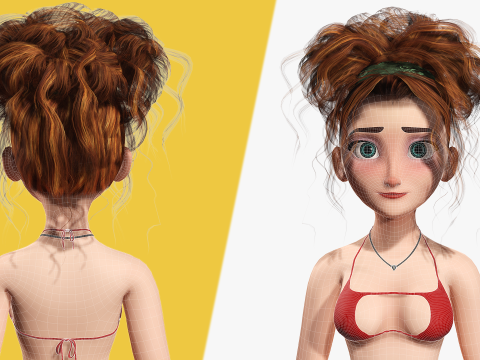 Woman Bikini Rigged Character 3D Model