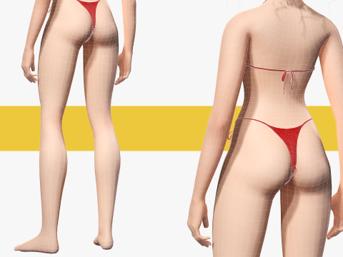 Woman Bikini Rigged Character 3D Model