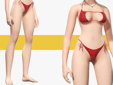 Woman Bikini Rigged Character 3D Model