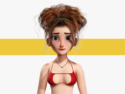 Woman Bikini Rigged Character 3D Model