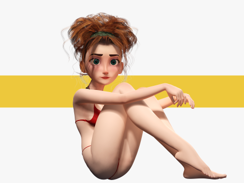 Woman Bikini Rigged Character 3D Model