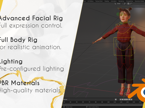 Woman Bikini Rigged Character 3D Model