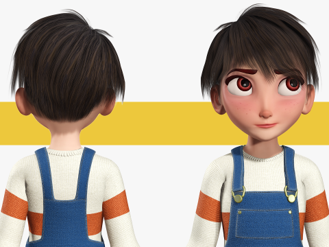 Young Teen Girl Rigged Character Modello 3D