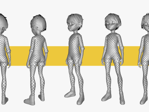 Young Teen Girl Rigged Character Modello 3D