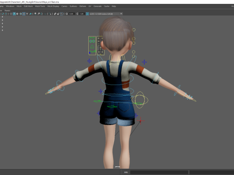 Young Teen Girl Rigged Character Modello 3D
