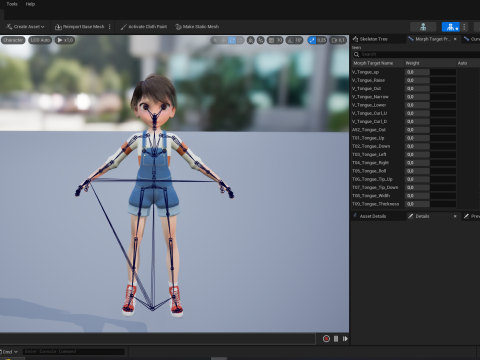 Young Teen Girl Rigged Character Modello 3D