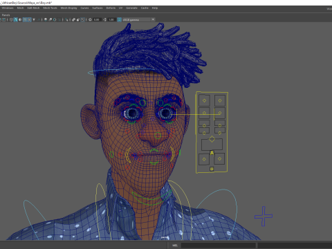 Cartoon Black Man Teen young Rigged Model 3D