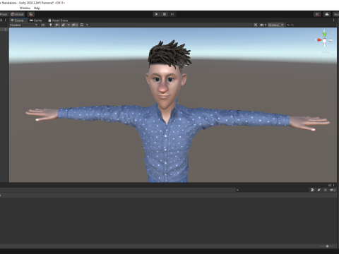 Cartoon Black Man Teen young Rigged Model 3D