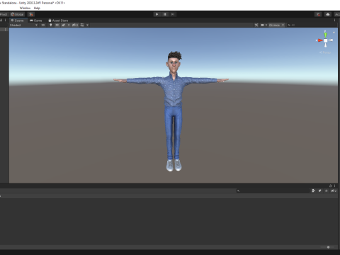 Cartoon Black Man Teen young Rigged Model 3D