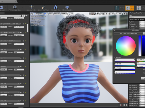 Cute African Female Cartoon Black afro rigged Woman 3D मॉडल