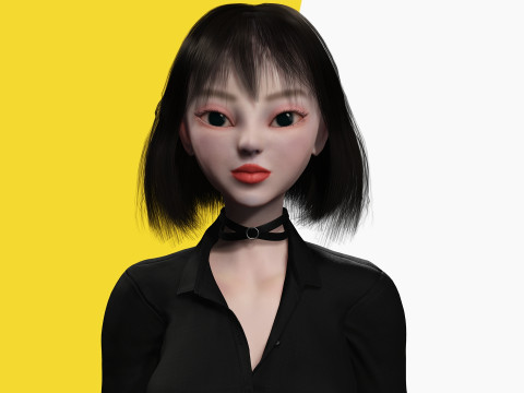 Prestige Asian girl Woman RealTime japanese korean Chinese 3D Model