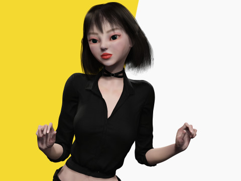 Prestige Asian girl Woman RealTime japanese korean Chinese 3D Model