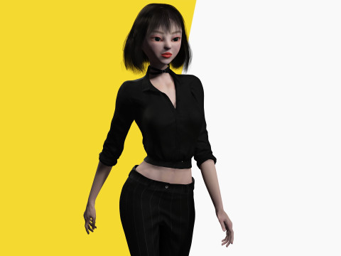 Prestige Asian girl Woman RealTime japanese korean Chinese 3D Model