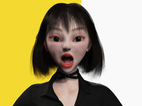 Prestige Asian girl Woman RealTime japanese korean Chinese 3D Model