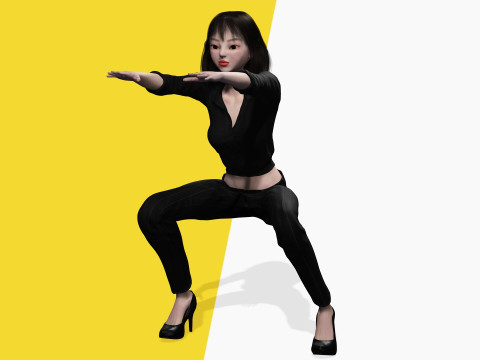 Prestige Asian girl Woman RealTime japanese korean Chinese 3D Model