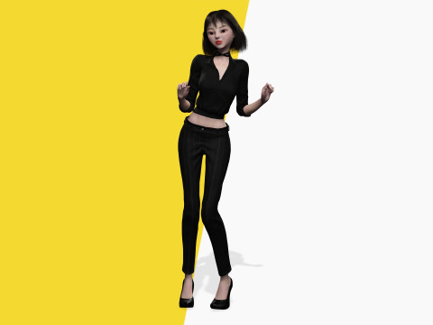 Prestige Asian girl Woman RealTime japanese korean Chinese 3D Model