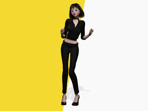 Prestige Asian girl Woman RealTime japanese korean Chinese 3D Model