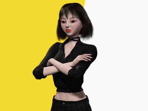 Prestige Asian girl Woman RealTime japanese korean Chinese 3D Model