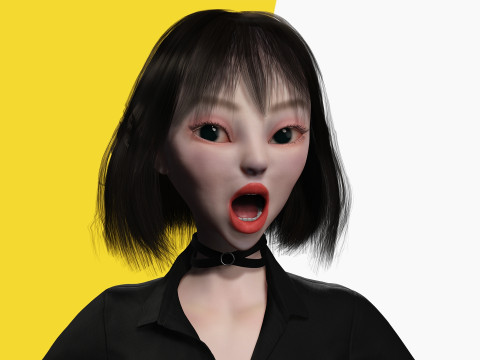 Prestige Asian girl Woman RealTime japanese korean Chinese 3D Model