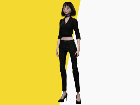 Prestige Asian girl Woman RealTime japanese korean Chinese 3D Model