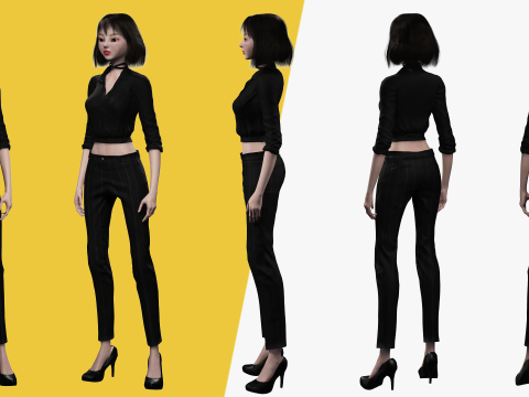 Prestige Asian girl Woman RealTime japanese korean Chinese 3D Model