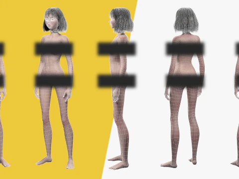 Prestige Asian girl Woman RealTime japanese korean Chinese 3D Model