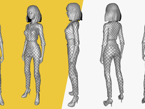 Prestige Asian girl Woman RealTime japanese korean Chinese 3D Model