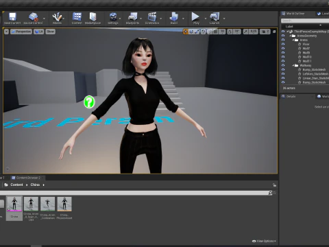 Prestige Asian girl Woman RealTime japanese korean Chinese 3D Model