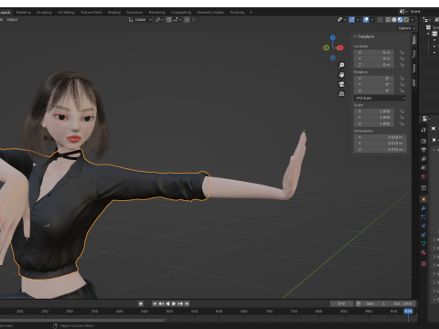 Prestige Asian girl Woman RealTime japanese korean Chinese 3D Model