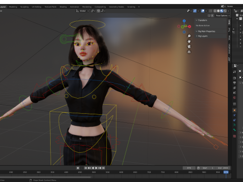 Prestige Asian girl Woman RealTime japanese korean Chinese 3D Model