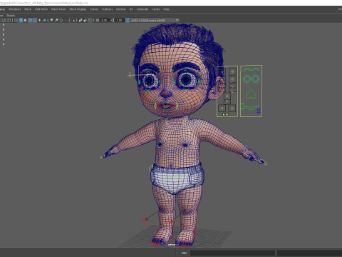 Cartoon Baby Rigged 5 Lods 4K Textures Modelo 3D