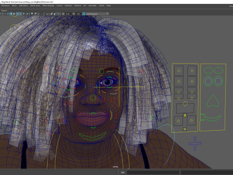 Plus sized Cartoon African Female Low-poly 3D मॉडल