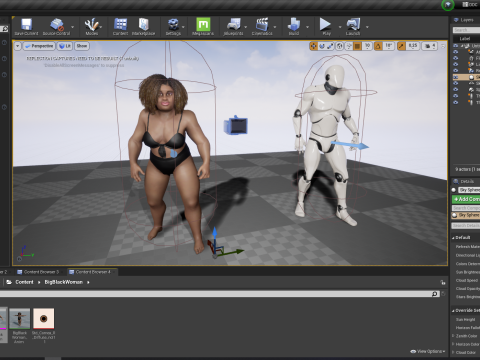 Plus sized Cartoon African Female Low-poly 3D मॉडल