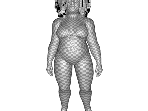 Plus sized Cartoon African Female Low-poly 3D मॉडल