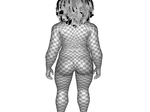 Plus sized Cartoon African Female Low-poly 3D मॉडल