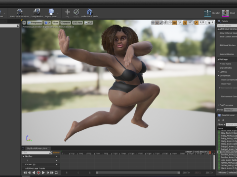 Plus sized Cartoon African Female Low-poly 3D मॉडल