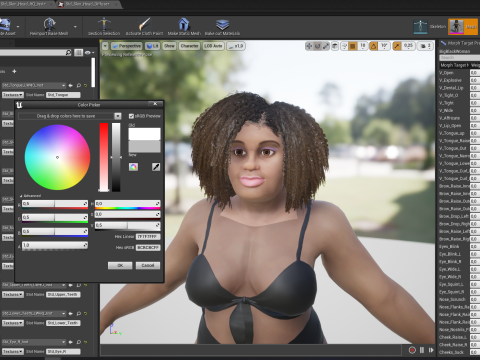 Plus sized Cartoon African Female Low-poly 3D मॉडल