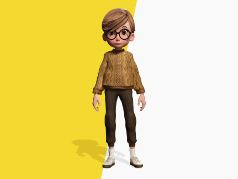 Brother Cartoon man Rigged Real Time male 3D 3D Model