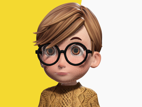 Brother Cartoon man Rigged Real Time male 3D 3D Model