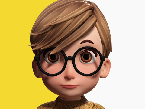 Brother Cartoon man Rigged Real Time male 3D 3D Model