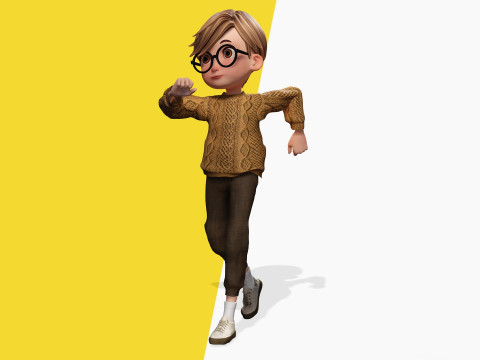 Brother Cartoon man Rigged Real Time male 3D 3D Model