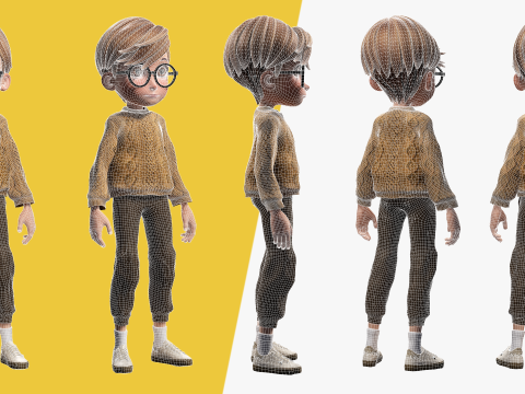 Brother Cartoon man Rigged Real Time male 3D 3D Model