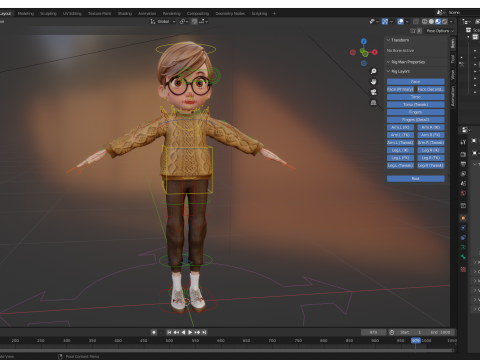Brother Cartoon man Rigged Real Time male 3D 3D Model