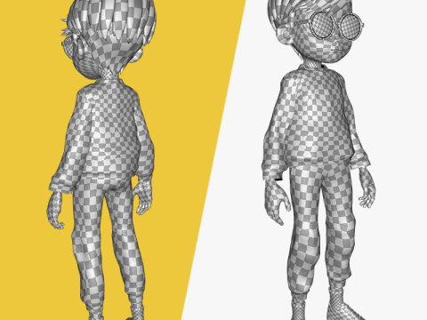 Brother Cartoon man Rigged Real Time male 3D 3D Model