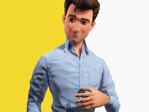 Classic Cartoon Man Rigged model RealTime Male 3D toon 3D Model