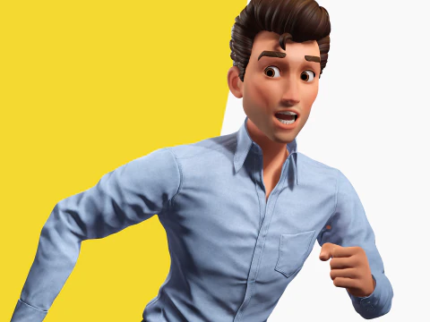 Classic Cartoon Man Rigged model RealTime Male 3D toon 3D Model