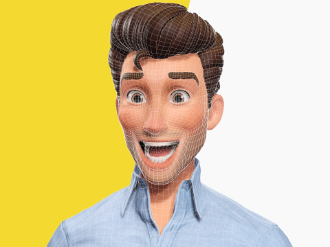 Classic Cartoon Man Rigged model RealTime Male 3D toon 3D Model