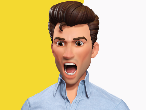 Classic Cartoon Man Rigged model RealTime Male 3D toon 3D Model