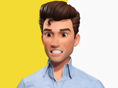 Classic Cartoon Man Rigged model RealTime Male 3D toon 3D Model